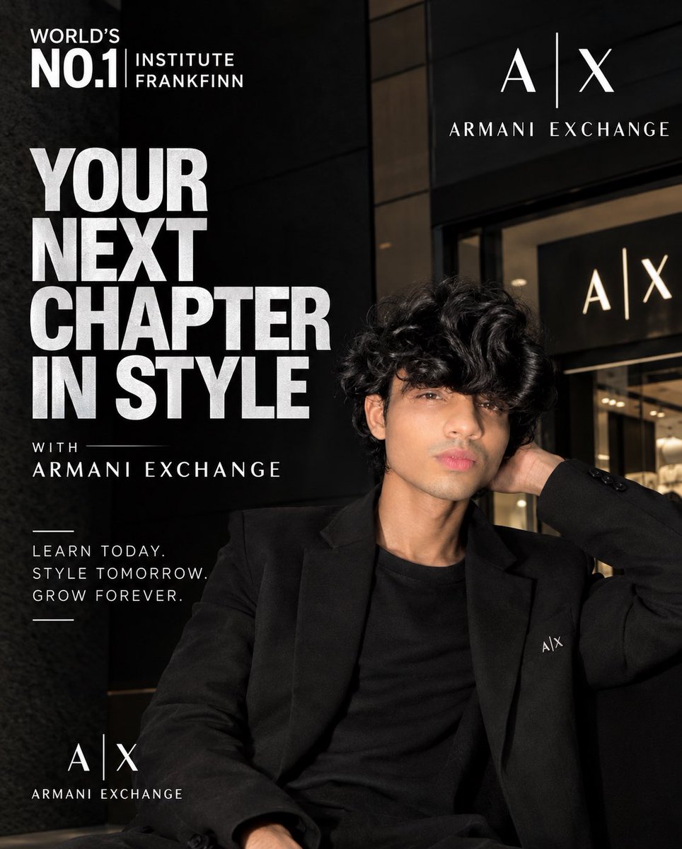 syedarmash's tweet photo. From a Frankfinn student to a Fashion Consultant at one of the world’s most prestigious fashion houses. ✨

Proud to share that Syed Armash, a Frankfinn student, has been selected as a Fashion Consultant at Armani Exchange, a brand under the Giorgio Armani Group. https://t.co/Su3GHGgtfj