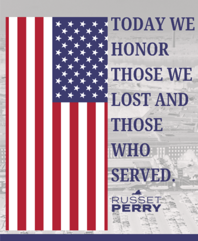 RussetPerry's tweet photo. 25 years later, we remember the lives stolen on 9/11, the heroes who ran toward danger &amp; those lost since to 9/11-related illnesses.

We can honor them by putting our shared humanity above what divides us &amp; to be the country their courage showed us we could be. #NeverForget https://t.co/MXnQpQYrRu