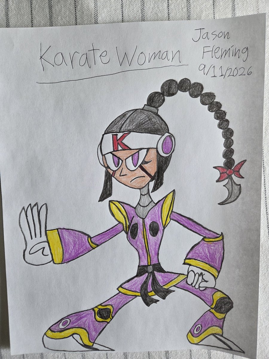 JasonFlemingAZ's tweet photo. JF Robot Master Number 015 - Karate Woman

A true master of martial arts, she trains herself everyday through hard work and discipline to become the best fighter she can be. She even teaches her students to study the ways of karate. 

#MegaMan #MegaManOC #RobotMaster https://t.co/vskF1Ojklj