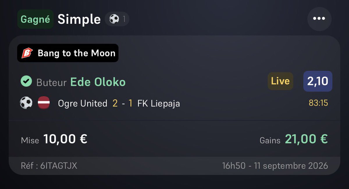 rayanefdj's tweet photo. 🚨 EDЕ OLOKO ENCORE BUTEUR ! ✅🔥 On continue la montante ensemble 💰Venez rejoindre le canal et surtout un max de likes svp pour continuer à faire monter ça !  Les absents ont toujours tort https://t.co/bVuSlX8P9L 

#Pronostic #Football #Buteur #ParisSportifs #Betting #Winamax https://t.co/R8WnWMr9Ru