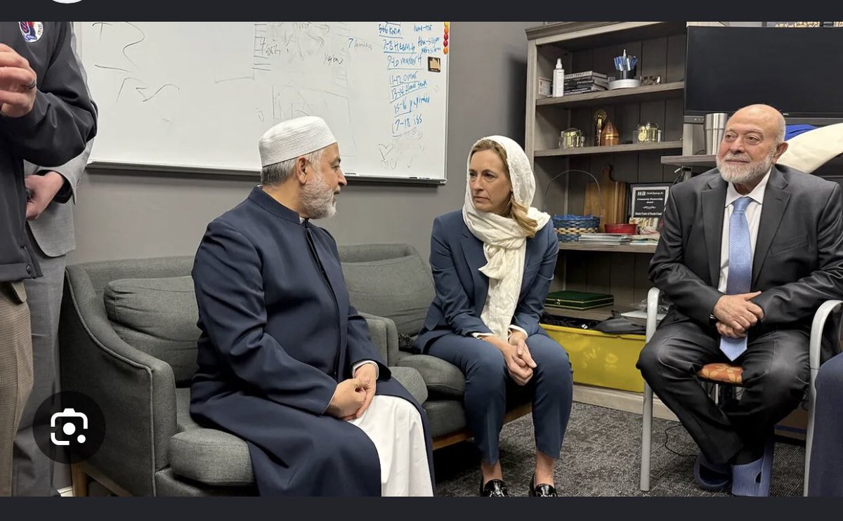 My3Alexandra's tweet photo. Mikie Sherrill in Mosque with Iman who sent money to terrorist. 

She definitely forgot. 

#JerseyDeservesBetter https://t.co/BbhBJ8PMj4
