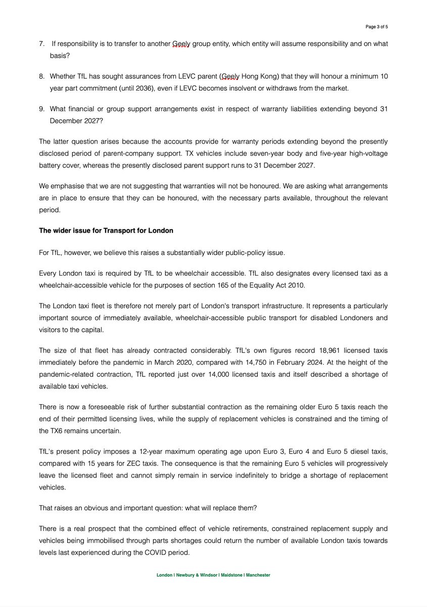 legaltaxi2026's tweet photo. An open letter that we have today sent to government officials, LEVC, Geely, TfL and the Mayor of London.

19 recipients in total including the BBC. 

Your trade is under threat and we have acted. I will keep you posted with any responses. 

#londoncab #londontaxi https://t.co/KgPrZxuVjt