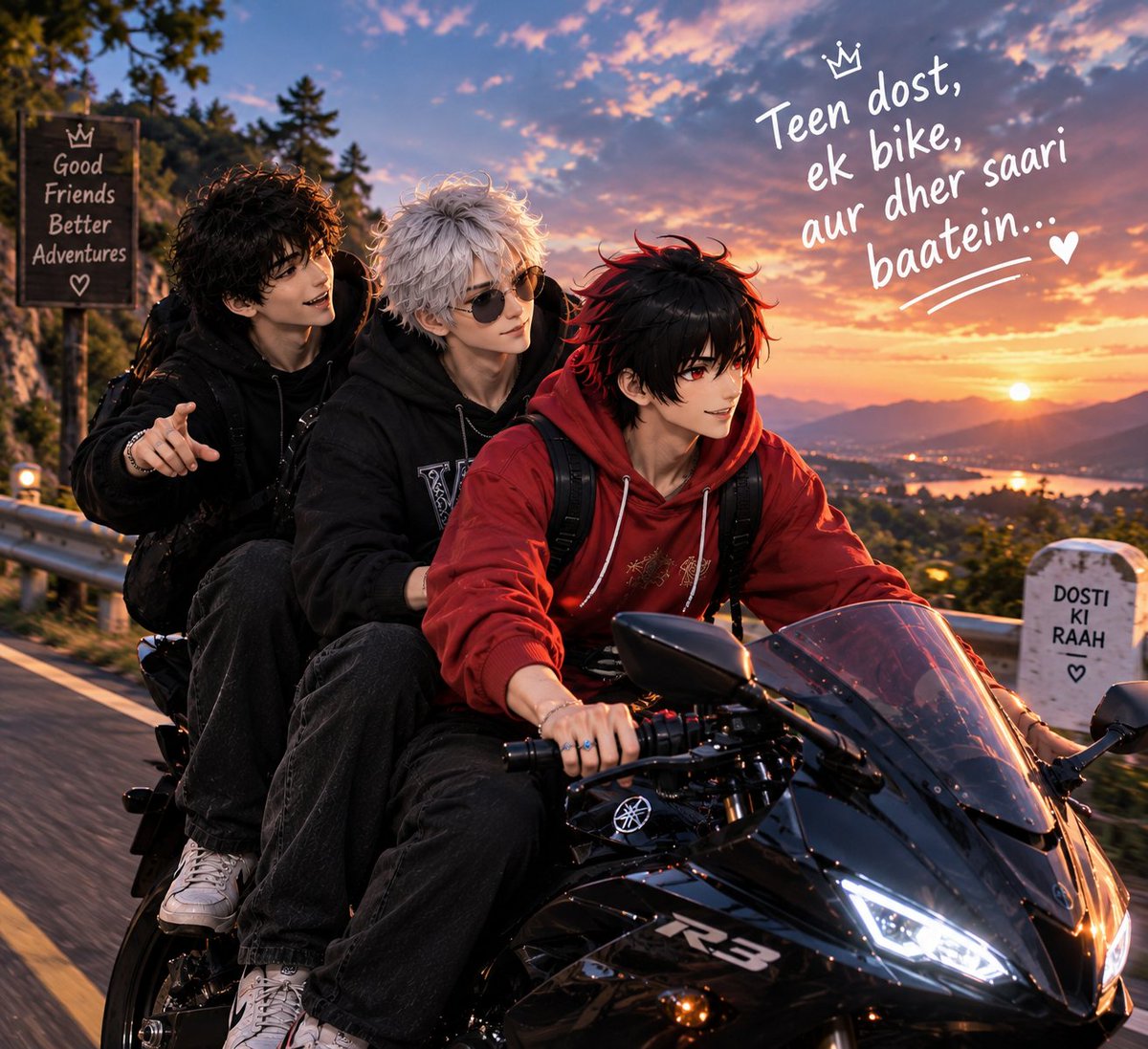 BaraLoghaiap's tweet photo. Three friends, one bike, And countless conversations, The roads may be short, But the memories will always be big. ❤️🏍️

@AzlanHadi01 @KINGBRO151 https://t.co/ujLe9xvTaV