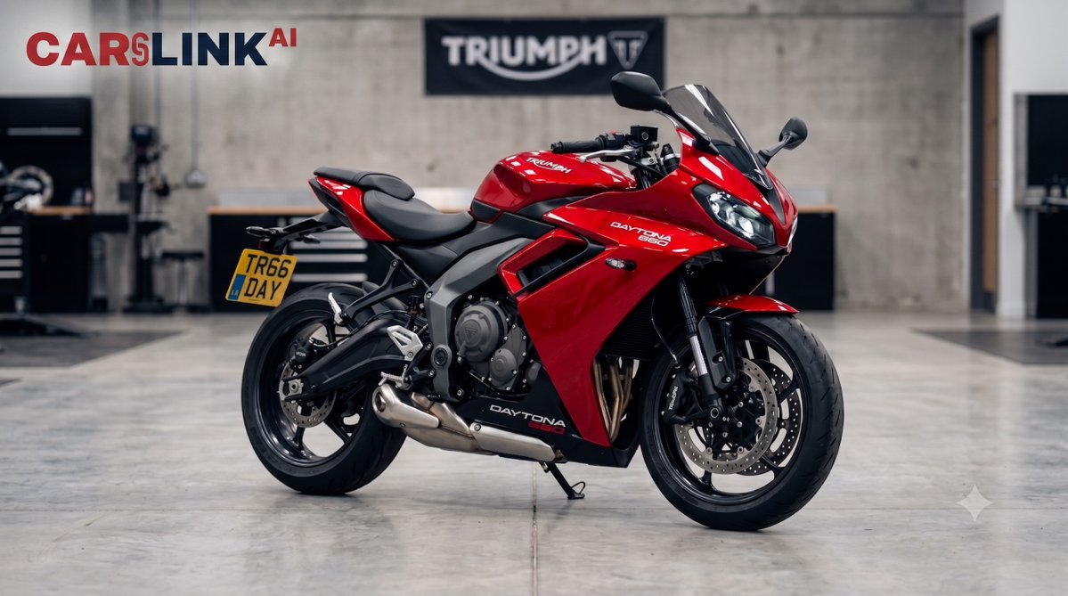 RaleighJebfxin's tweet photo. Thinking about switching to a triple? The Triumph Daytona 660 delivers 95PS, track-ready performance, and real-world usability. Now a used-market sweet spot, with ULEZ compliance, strong value, and manageable running costs. https://t.co/MO5jDibdHf