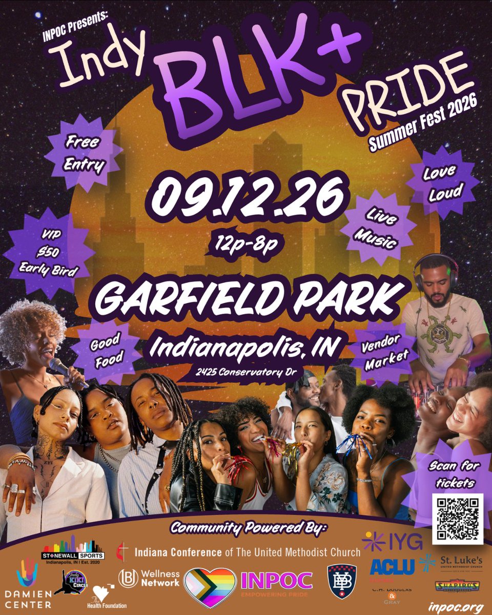 The_BYB's tweet photo. BLK+ Pride Summer Fest will feature live music and food and vendors celebrating diversity in Indy. BYB will have a table there. Come hang out! https://t.co/Mf79NueV0c