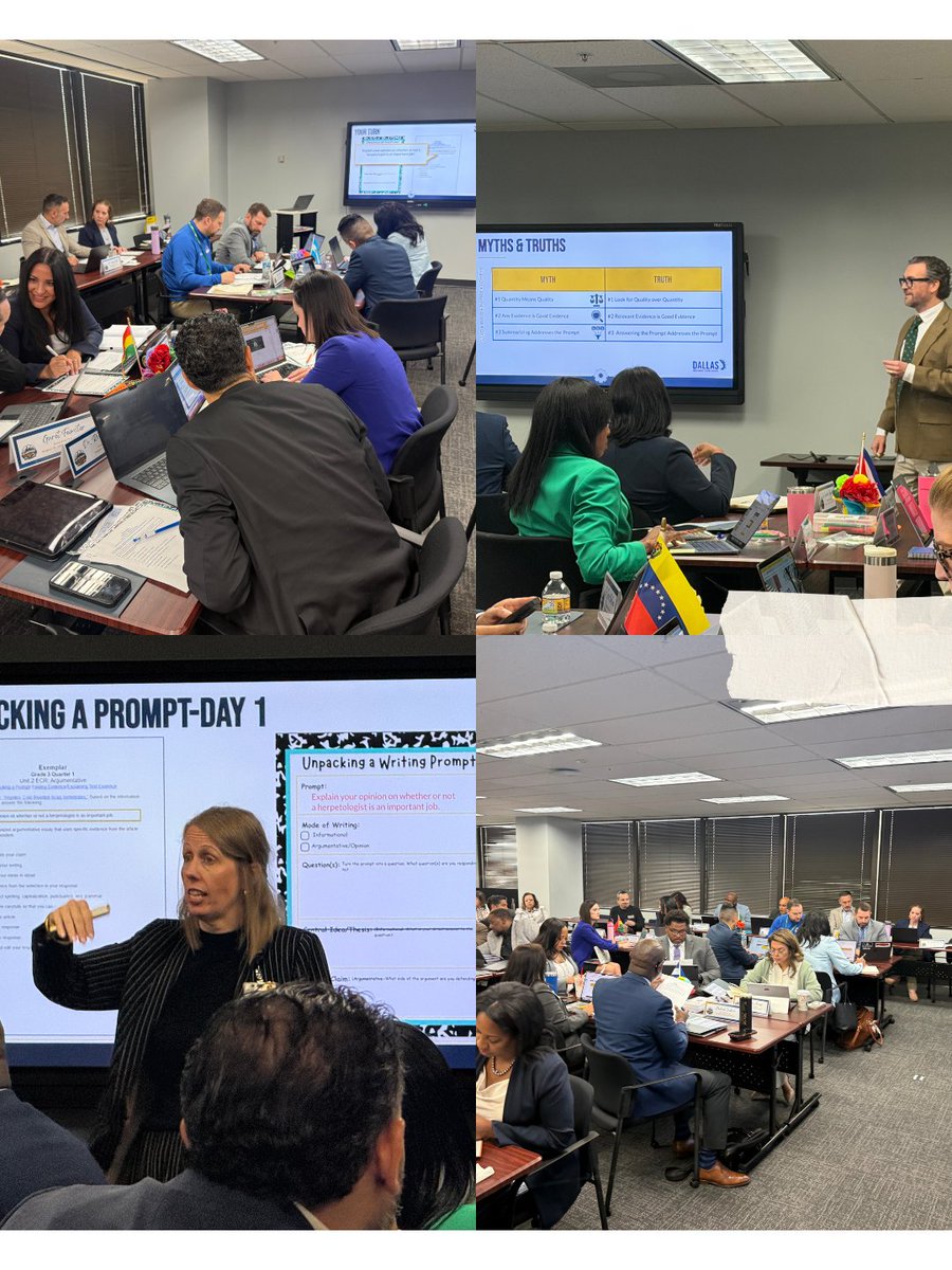 Doug_Frank_RLA's tweet photo. Deep dive into writing today! @DallasReads worked with Executive Directors to unpack prompts and calibrate on student work. EDs are equipped and energized to champion campus writing success! ✍️🚀 @DrElenaSHill @Dallasacademics https://t.co/d0jQOaM0iU