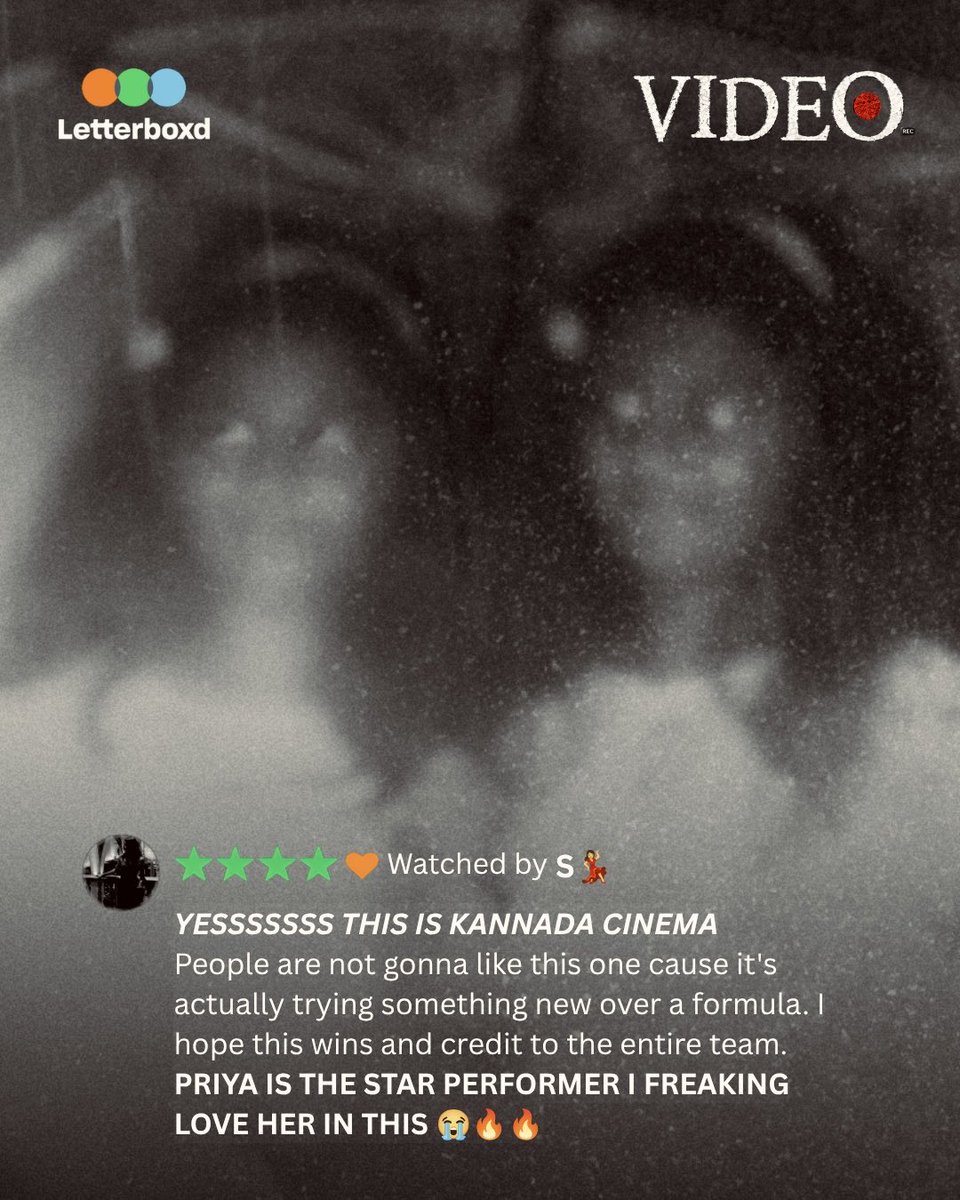 PremKumarGU's tweet photo. The Letterboxd reviews for our amazing premieres in Davanagere, Bengaluru, and Mysuru are in, and they are incredible! 😭🔥

#VideoTheFilm #dheecinemas #dheekshithshetty #srinidhibengaluru #kannadacinema https://t.co/bHdMnHHXY1