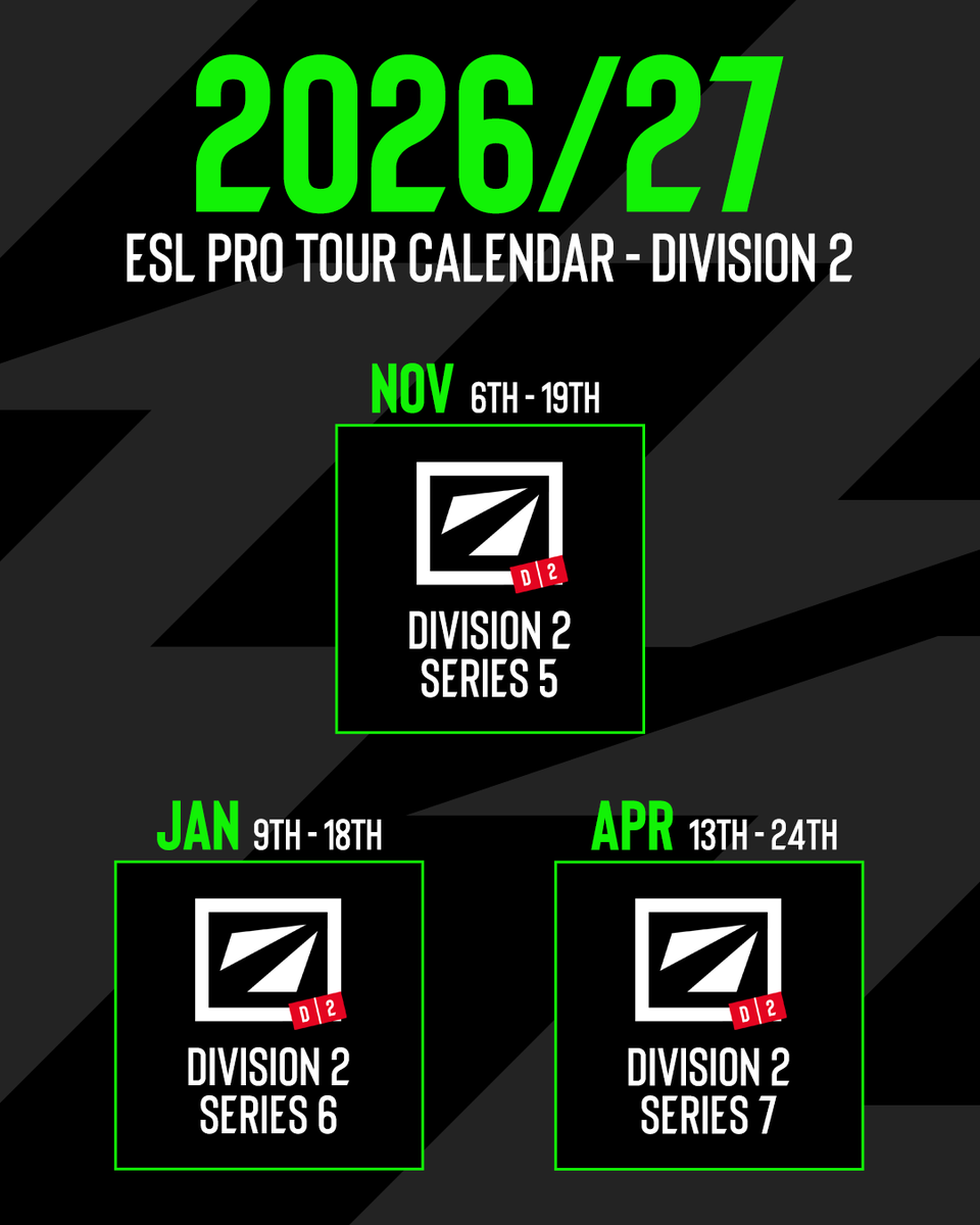 ESLDota2's tweet photo. Division 2 also makes its return! 👇 https://t.co/PFjBiR13M2