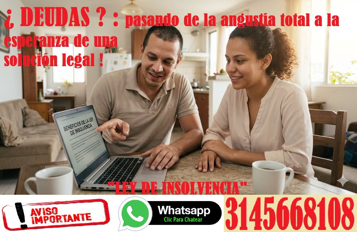 DparamoRevista's tweet photo. 🇨🇴 ¿Sabías que en Colombia existe un camino legal diseñado estrictamente para proteger a las familias de las DEUDAS y no para hundirlas en el desespero❓
 🫵🏽Recupera tu tranquilidad y detén el acoso financiero de una vez por todas.💡 Tienes una oportunidad real para suspender https://t.co/aI00BIqi14