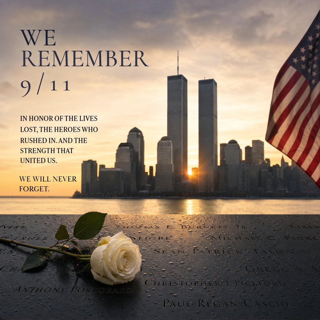 immunizeelpaso's tweet photo. Many lives were lost, but their memories will live on forever.

Today, we take a moment to reflect on the lives, families, and communities forever changed on September 11th. May we continue to remember, come together, and care for one another.

#NeverForget #911Remembrance https://t.co/LLgwB8It6t