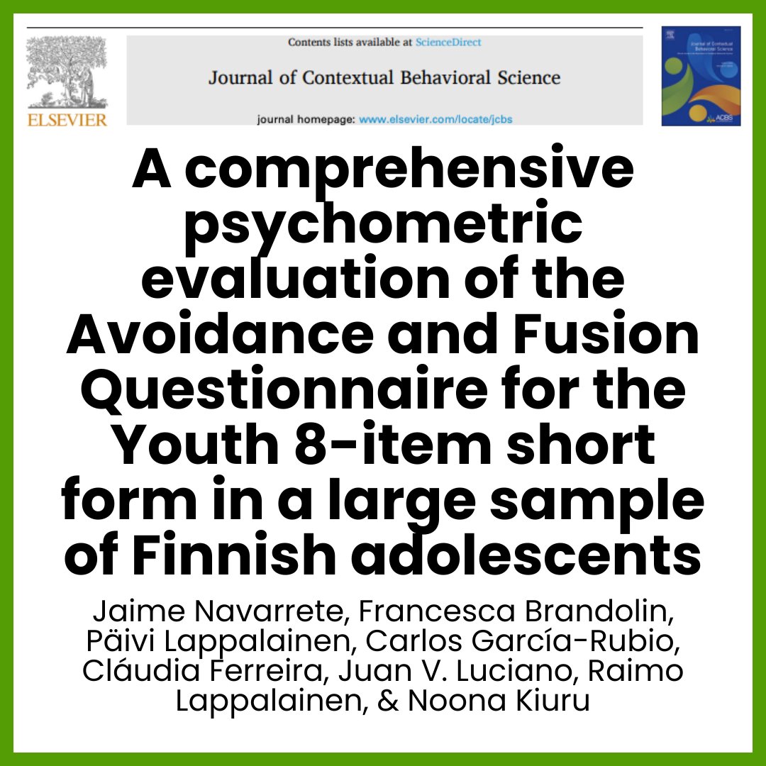 myACBS's tweet photo. How do we measure psychological inflexibility in adolescents—and know the measure works across contexts? 📊

A study of 885 Finnish adolescents finds that the AFQ-Y8 has strong psychometric properties, good reliability, and promising clinical screening utility. Scores were comparable across gender, over time, and across Finland, Spain, and Portugal—with a cutoff score of 8 optimally distinguishing depression cases.

A practical, validated tool for identifying and monitoring a core process targeted in ACT.

Read the full study: https://t.co/hJdodCfnAB

#JCBS #ACBS #ACT #PsychologicalFlexibility #mentalhealth #psychology