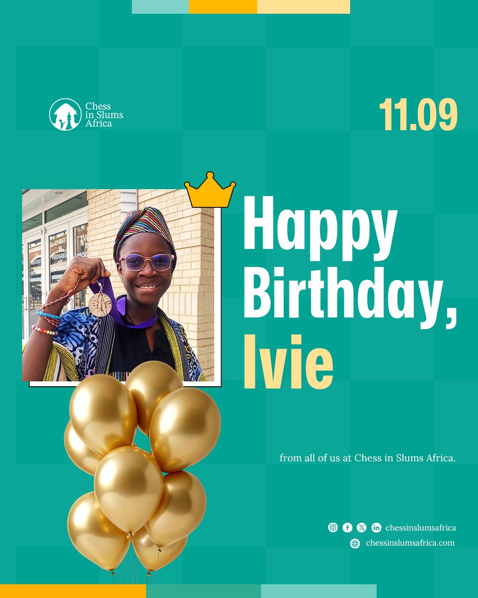 chessinslums's tweet photo. Happy Birthday to our amazing Ivie @chesswitivie! 🎉♟️❤️

Today, we celebrate a truly awesome kid with a big personality, a bright mind and a genuine love for chess.

Ivie is not only a fantastic chess player, but also such a cool and wonderful child to have around. We’re excited to see her keep growing, learning, making bold moves and becoming everything she’s capable of.

Keep shining, Ivie!✨♟️

Happy Birthday to you! ❤️