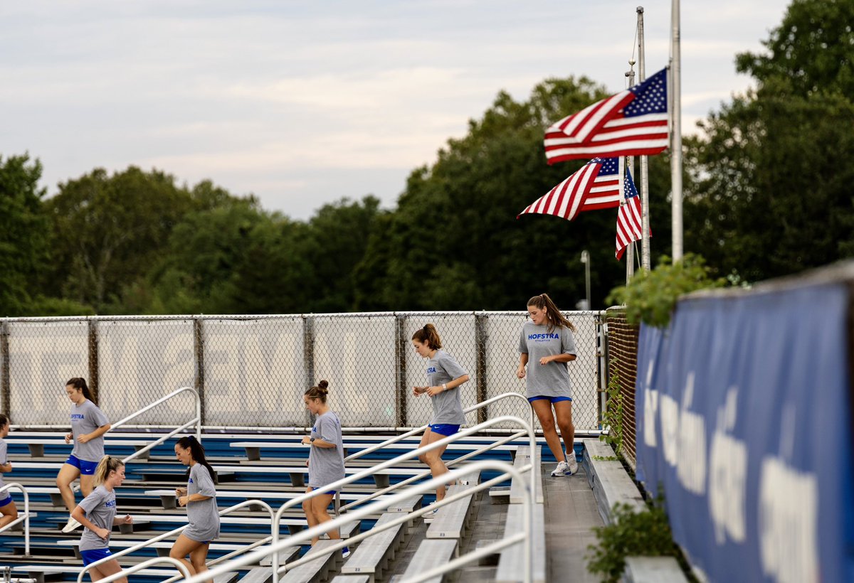 HofstraPride's tweet photo. Together, we climbed to remember. 🇺🇸

Today, our student-athletes and staff came together to climb 2,071 steps at Shuart Stadium, representing the 110 floors of each tower, in remembrance of those forever impacted by September 11, 2001.

We will never forget.

#PrideOfLI x #NeverForget