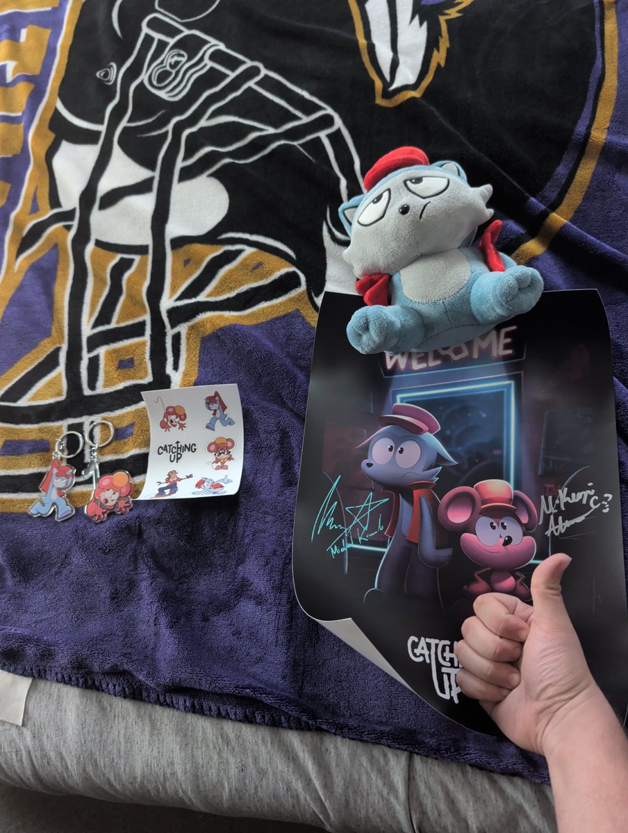 ibluetune's tweet photo. finally got my backer rewards from @CatchingUpToon after nearly two years 😅

the poster inked up too 🔥🩵 https://t.co/dpRYUcDC98