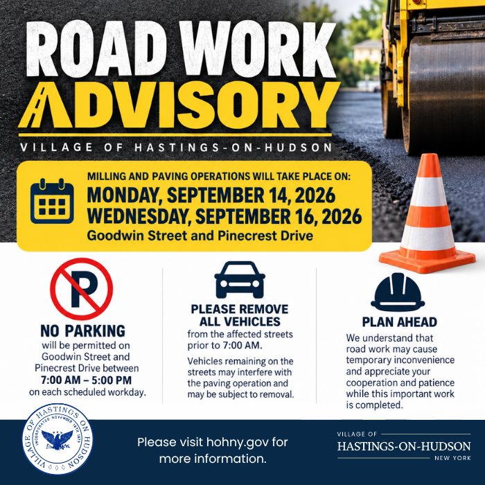 hohgov's tweet photo. HASTINGS POLICE: ROAD WORK ADVISORY - GOODWIN STREET &amp; PINECREST DRIVE https://t.co/scX0s9VTr9 https://t.co/xXQFRFH0i6