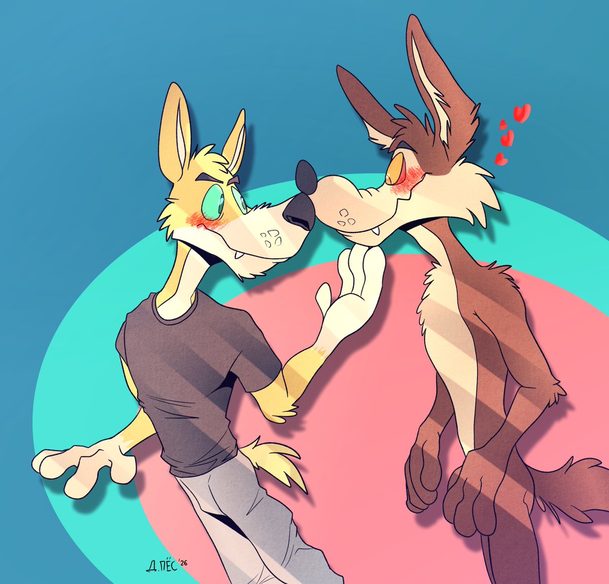 dingopos_sfw's tweet photo. Dingo and Wile Coyote💛❤️💞 https://t.co/1cDTejkISz