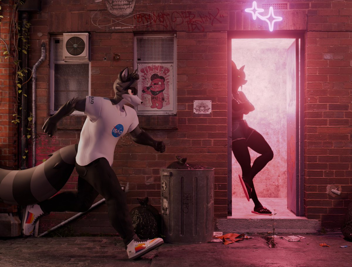 FishFunk's tweet photo. Don't run in front of the pink door while it's open. Or do, it's your clothes after all.
Skip belongs to @PhosphorusCrow 
Bat by Petruz3D https://t.co/BMKmtwUUsz