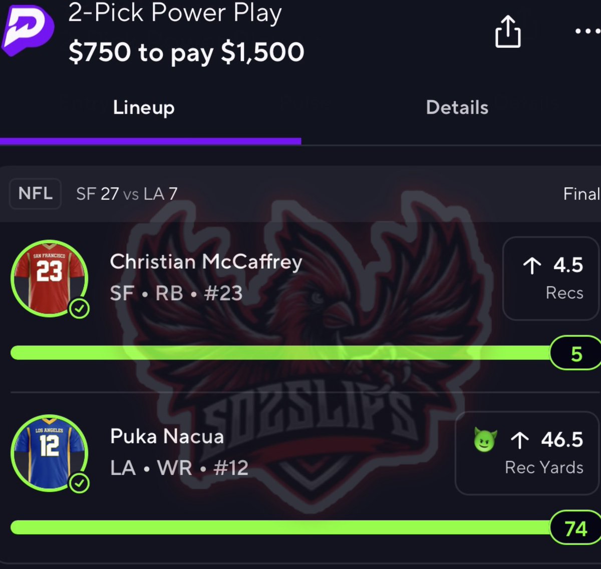 502_Slips's tweet photo. Christian McCaffrey "O" 4.5 Rec ☢️✅

$1,500 Premium Pair 🍐 BANNNGG 😵‍💫

Almost FULLY swept 🧹 NFL 🏈 last night but we got a HUGE MLB ⚾️ board today 🔥

Give me 20 Likes 💚 for my MLB ⚾️ POTD ☢️ https://t.co/EsUW0l0ay0