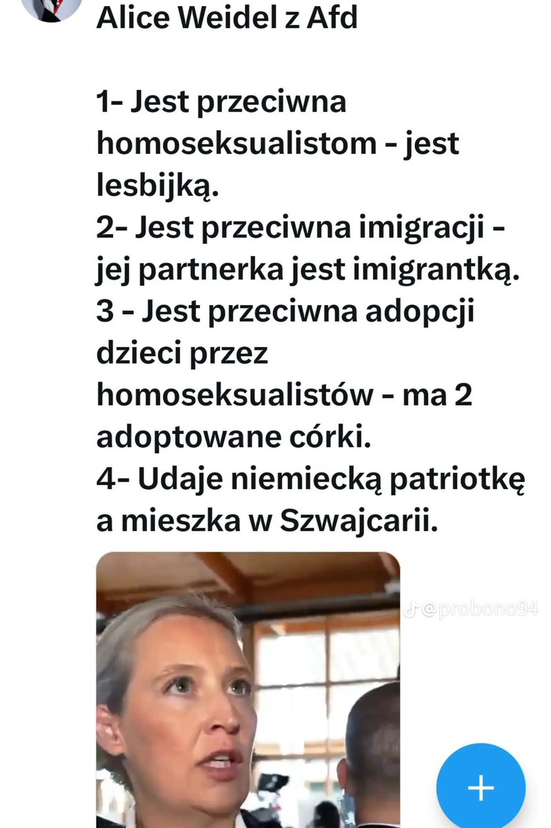 policjant's tweet photo. A mi się zdaje, że AFD to takie NS***AP tylko naszych czasów. W sumie, jaki ojciec taka córka. https://t.co/0vFbEABFUT