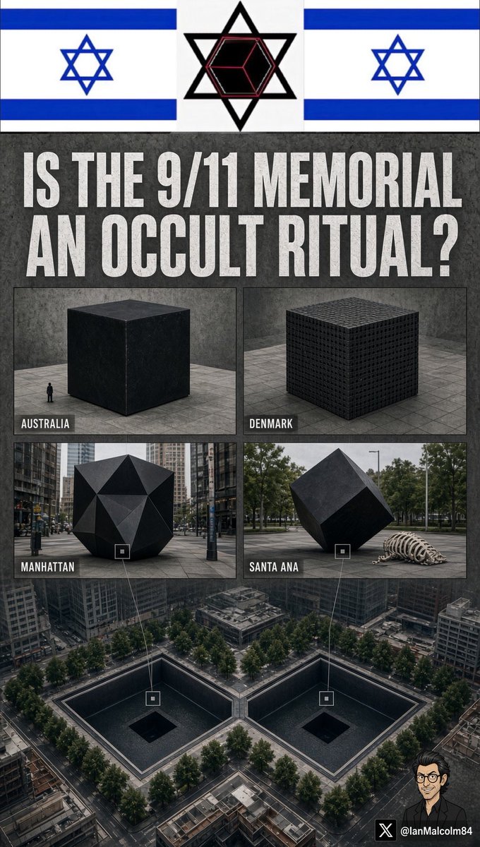 IanMalcolm84's tweet photo. Is the World Trade Center memorial an occult ritual?  If so, might that tell us who brought down the towers? https://t.co/zB9SlPu8vl