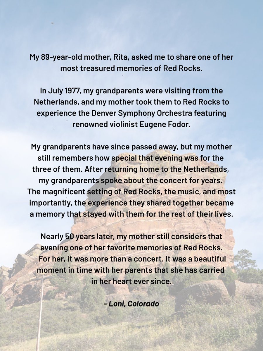 RedRocksCO's tweet photo. Whatβs your Red Rocks story?
You have one more chance to find our friends at @bartercollectiv and @HistoryColorado in the Upper North parking lot before tonightβs show (Sept. 11) and trade your memory for a piece of original artwork - plus add it to the #RedRocksCO archive β€οΈ https://t.co/KXDtuGAgrw