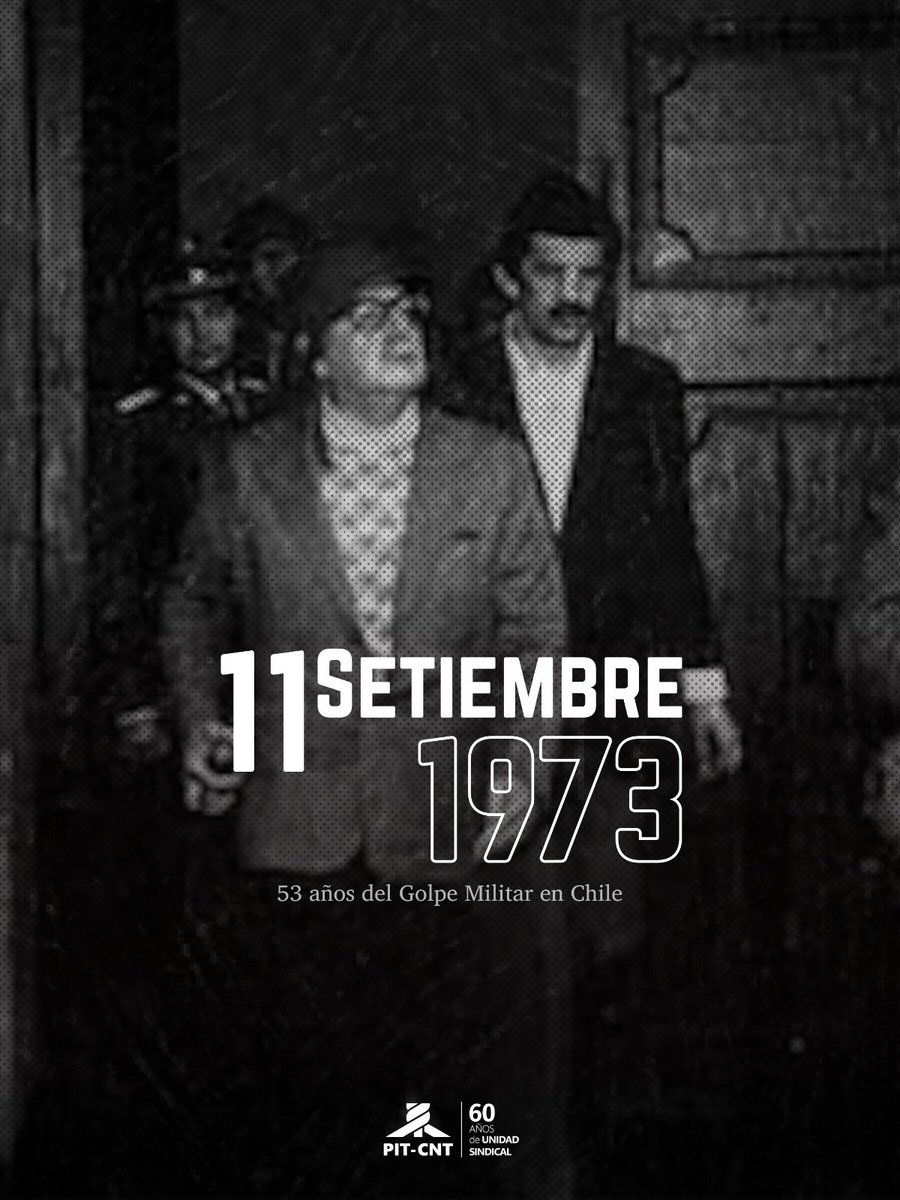 PITCNT1's tweet photo. 🤚🏾 11/09/1973 53 años del golpe de Estado en Chile: Nunca más Terrorismo de Estado

🌹 A 53 años del bombardeo del Palacio de la Moneda y de la muerte de Salvador Allende, recordamos a las víctimas de la dictadura militar chilena. 

¡VERDAD, MEMORIA Y JUSTICIA! https://t.co/8U0jU6jBj2