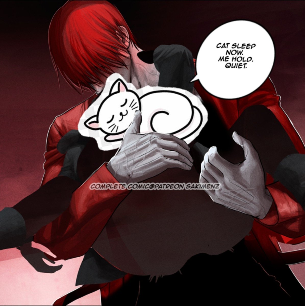 sakimenmen's tweet photo. Mr.scarletella hold kitty to sleep #homicipher https://t.co/9u0DgNwaos