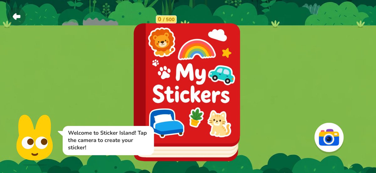 GiggleAcademy's tweet photo. What would you turn into a sticker? 👀

In v1.38, kids can use My Sticker Book to snap photos of things around them and turn their discoveries into stickers.

a new way for kids to explore, create, and collect.

📸 Take a photo
✨ Turn it into a sticker
📚 Add it to your Sticker Book

A cat? A favorite toy? Something completely unexpected? 😄

We can’t wait to see what kids collect!

#GiggleAcademy #KidsLearning