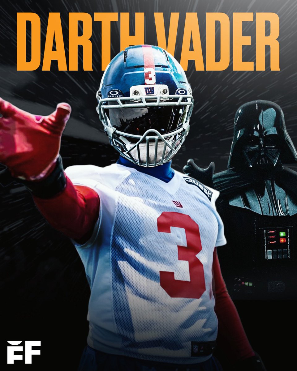 fballforeverhq's tweet photo. Giants LB Abdul Carter rocking a custom Darth Vader facemask ahead of Week 1 🔥 https://t.co/R1yXo66hHX