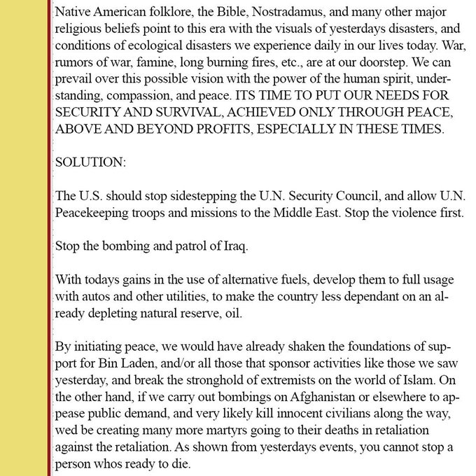numetal_moment's tweet photo. Two days after the 9/11 terrorist attacks Serj Tankian of System of a Down posts the essay Understanding Oil to the band's website. Sony removes the essay amid claims Tankian was justifying the attacks and the band was monitored by the CIA for subversive activities (2001) https://t.co/EdHgqxrqIi