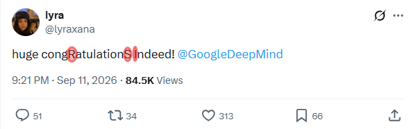 DanDr1s's tweet photo. Google DeepMind might have reached RSI.

A trusted AI leaker confirmed it with a hidden message:

“huge congRatulationS Indeed! @GoogleDeepMind"

The capitalized letters spell RSI: Recursive Self-Improvement.

No one had Google DeepMind reaching RSI on their bingo card.

This is absolutely massive if true. 👀