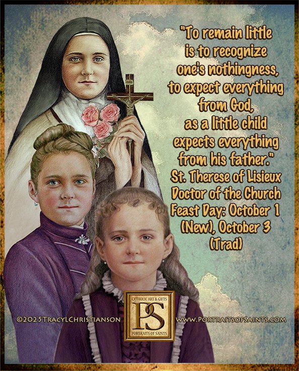 SaintPortraits's tweet photo. St. Therese of Lisieux, pray for us! Model of sanctity for others because of the "simplicity and practicality of her approach to the spiritual life.” Pope Pius X called her "the greatest saint of modern times." https://t.co/TrnEXbQMnA https://t.co/cUESjw8TbI