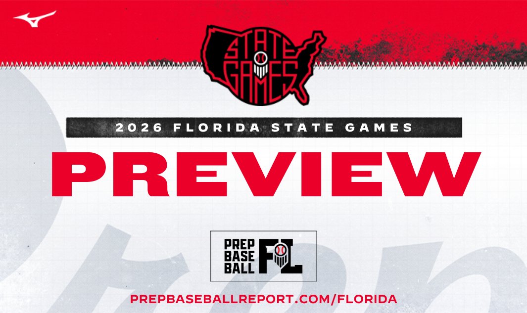 PrepBaseballFL's tweet photo. 𝗙𝗹𝗼𝗿𝗶𝗱𝗮 𝗦𝘁𝗮𝘁𝗲 𝗚𝗮𝗺𝗲𝘀: 𝗘𝘃𝗲𝗻𝘁 𝗣𝗿𝗲𝘃𝗶𝗲𝘄 ✍️ 

Previewing this weekend's Florida State Games, set to take place at IMG Academy on Sept. 12 &amp; 13. Find information on some of the names headed to Bradenton.👇 

🔗: https://t.co/fqyp8Isaa6 https://t.co/HJlOSsj4S3