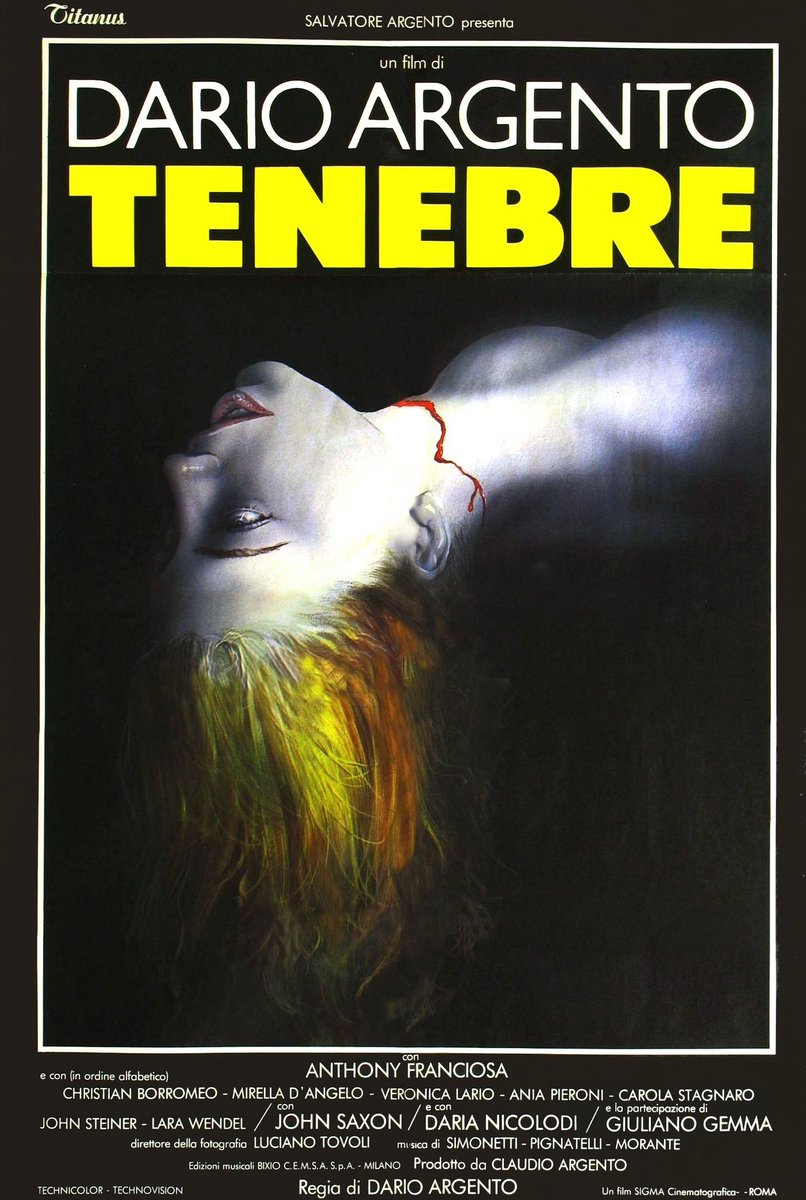 Slasherbaddies_'s tweet photo. dario argento’s entire 80s run is still the coolest ever in my book; we’ve talked about it a million times but it’s never enough because how was this even possible https://t.co/Thz6ElSlHt