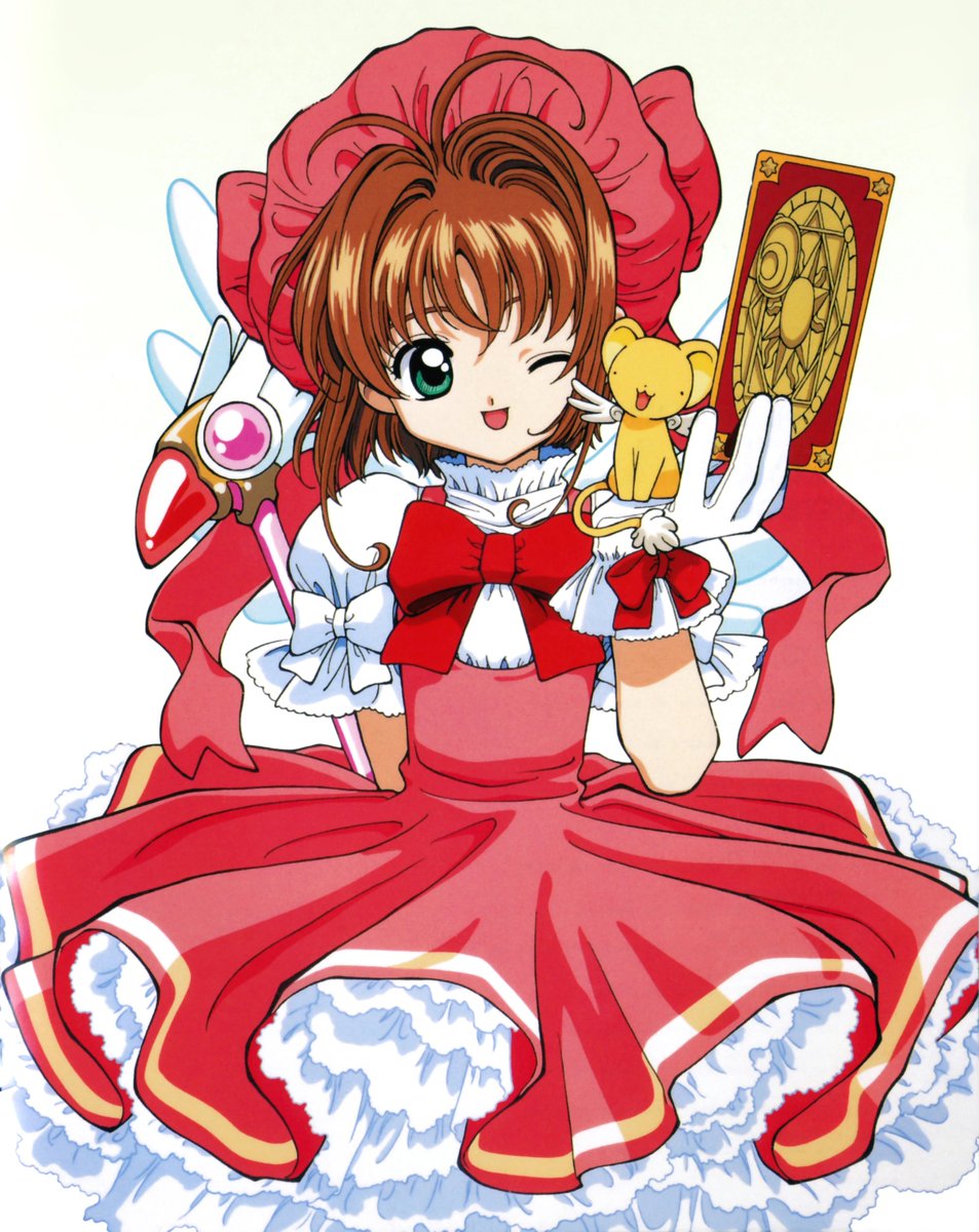 Sqrawn's tweet photo. @onepirateking1 Cardcaptor Sakura.
Cards. Catching. Collecting.
Magical girl. Hair vents. Cosplay.
Millennials know of Sailor Moon but she's more Gen X (+ Kenshiro, Guts, Motoko?) Sakura is the lil sis to big sis Sailor Moon. I bet more millennials actually watched Cardcaptors with the big 3. https://t.co/QUGYckQVUX