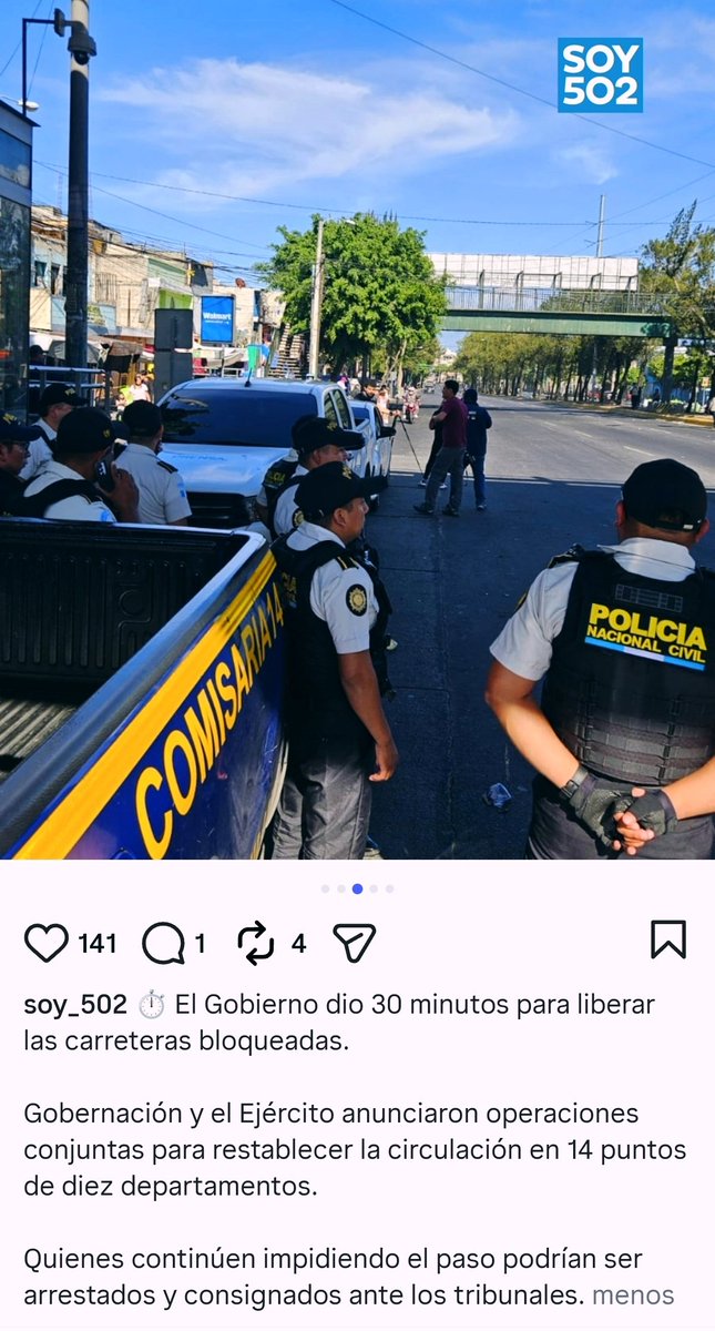 Eriol_Gt's tweet photo. #URGENTE

1. @MPguatemala dijo en audiencia que bloquear carreteras No es delito.

2. Ministro del @mingobguate dijo que bloquear carreteras SÍ es delito.

3. En 2023 @BArevalodeLeon era pro Bloqueos.

4. En 2026 Arévalo manda a liberar bloqueos con antimotines.

¿ENTONCES?!🌱🌱 https://t.co/beEkMbgDzd