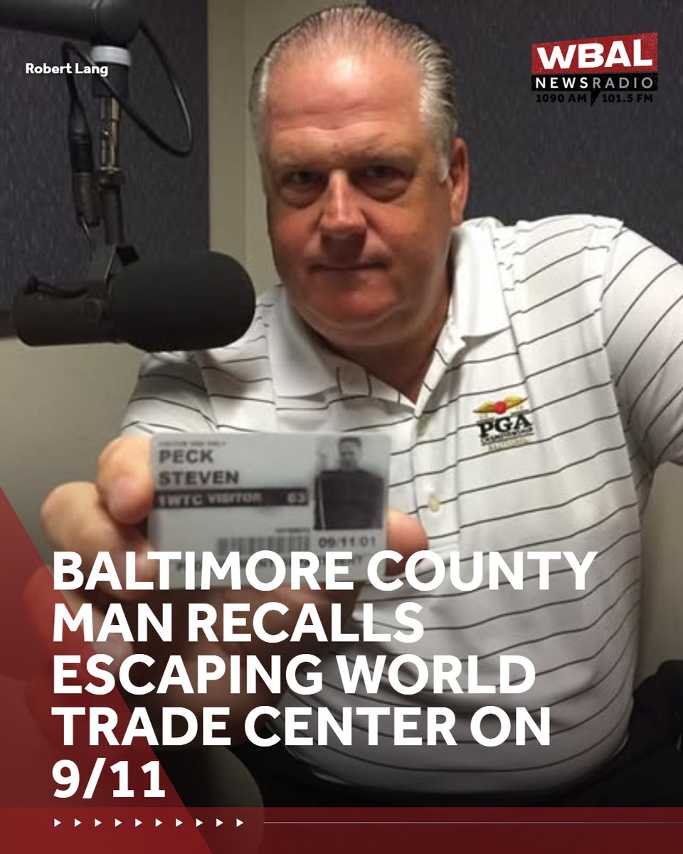 wbalradio's tweet photo. A Baltimore County man who ran out of the World Trade Center 25 years ago today reflects on the attack.  

Listen to the interview here: https://t.co/8DpRrYNuNC https://t.co/BDbTmQh9jH