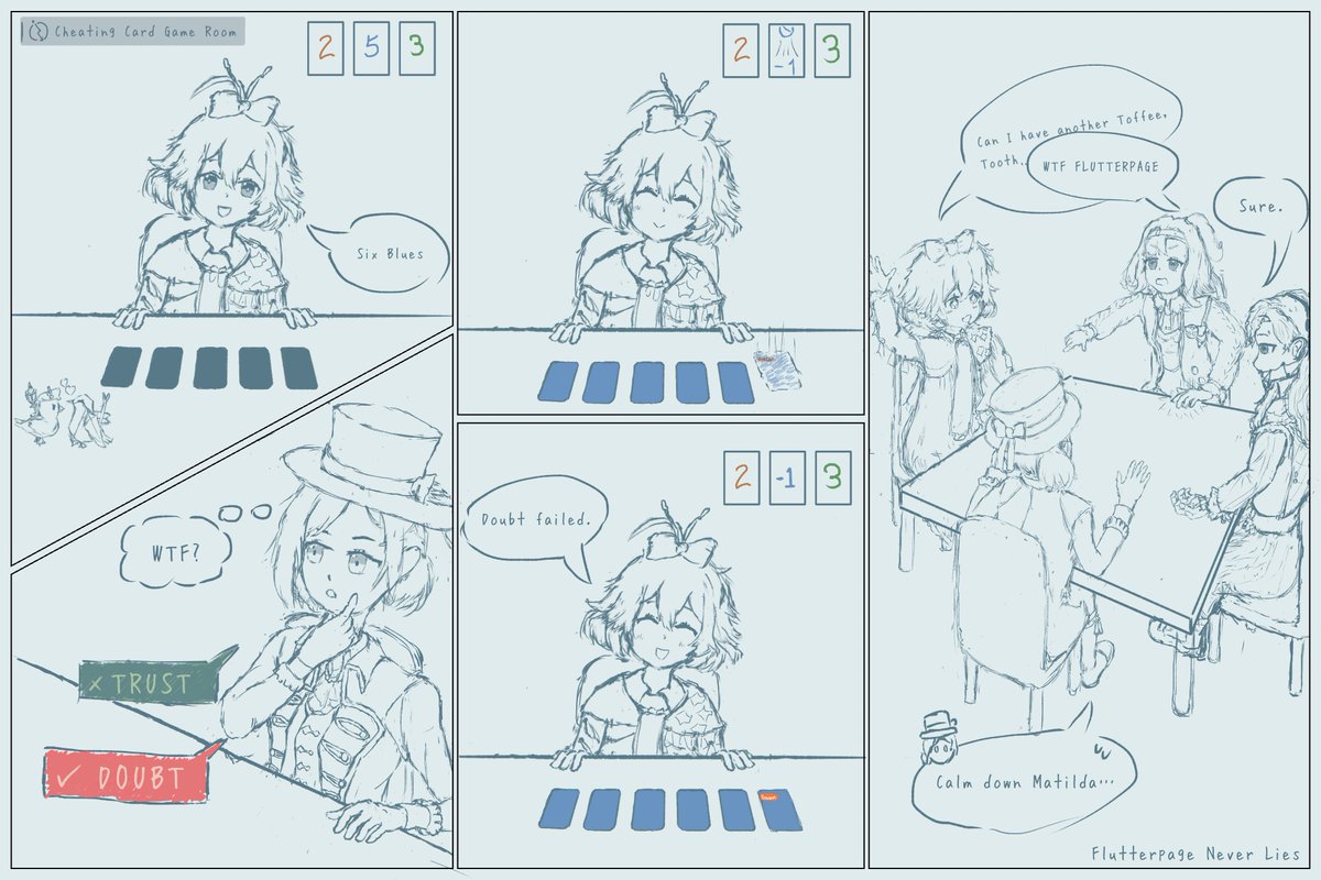 SYoake44293's tweet photo. Six blues! We should tell the truth always, ain't we?

(First time doing comic) https://t.co/2eXc8tL8se