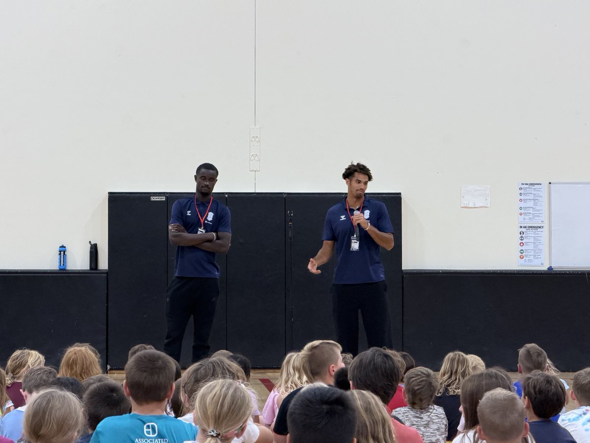 NewCenturySch's tweet photo. We got to meet team players from Forward Madison FC here at school yesterday for our Fun Run Kickoff celebration. Ask your learners what kinds of questions they asked the players and see if they learned something new about our local team.  @ForwardMSNFC @FWMFC #futbolislife https://t.co/99LJyKm87i