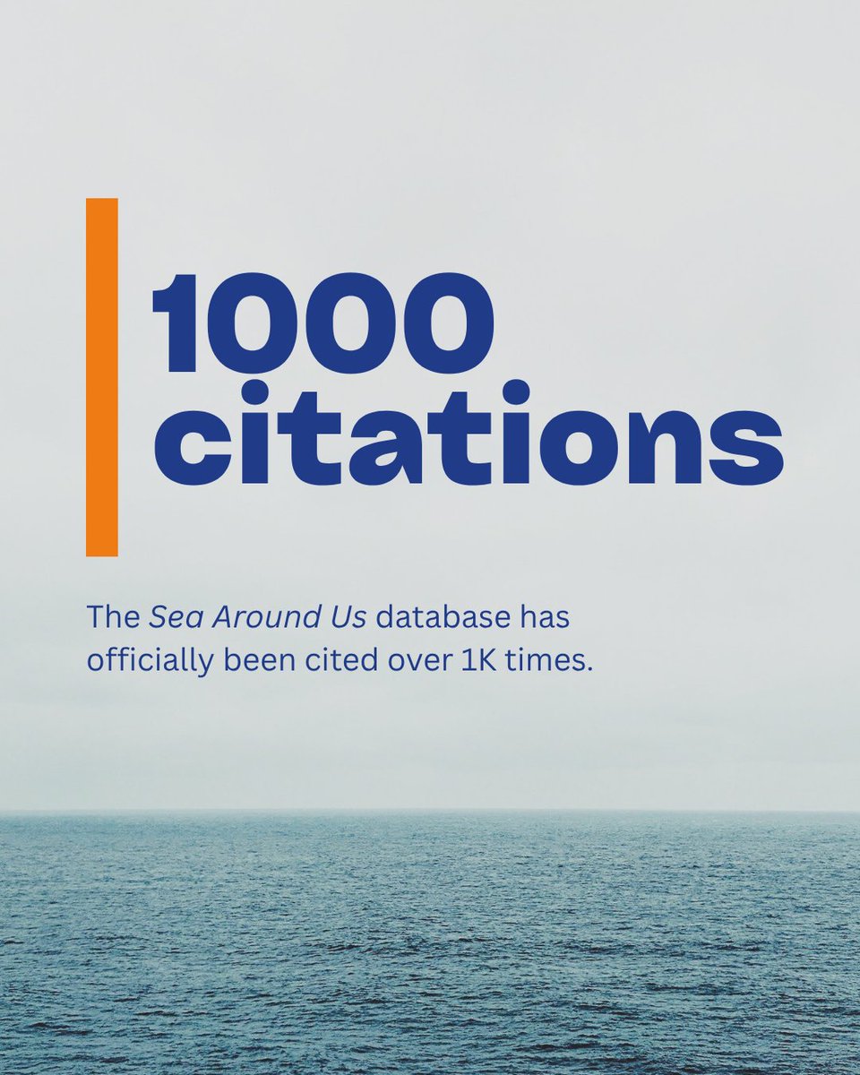 SeaAroundUs's tweet photo. We have officially registered over 1000 citations to our database!
You can check them out here https://t.co/Rw8BxcJPql (and if yours is missing, let us know!) https://t.co/F9BMdl2wkQ