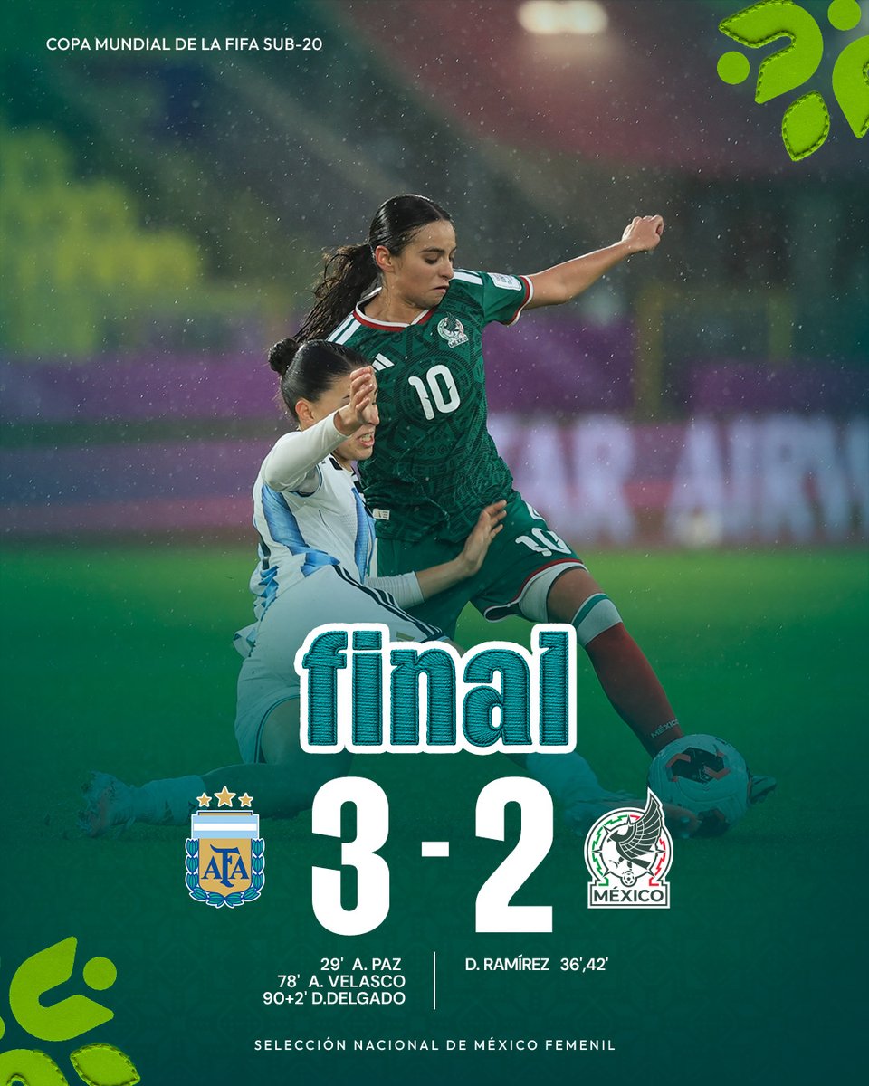 Miseleccionfem's tweet photo. #Sub20 | Final del partido.

Finaliza nuestra participación en el Mundial U20. https://t.co/pDnfQMC8Sc