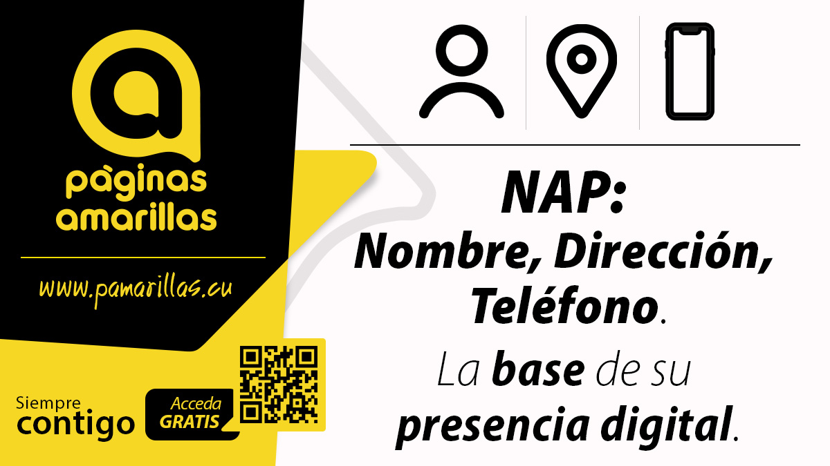 pamarillas_Cuba's tweet photo. 📞NAP: Nombre, Dirección, Teléfono. Si su negocio muestra datos distintos en Facebook, Directorio y  Google Maps, los algoritmos pierden confianza. Actualice su información en #PáginasAmarillasDeEtecsa y mejore el posicionamiento local. 
Inscríbase GRATIS👉https://t.co/DWtKE7kGfM https://t.co/1jlhvaPbAk