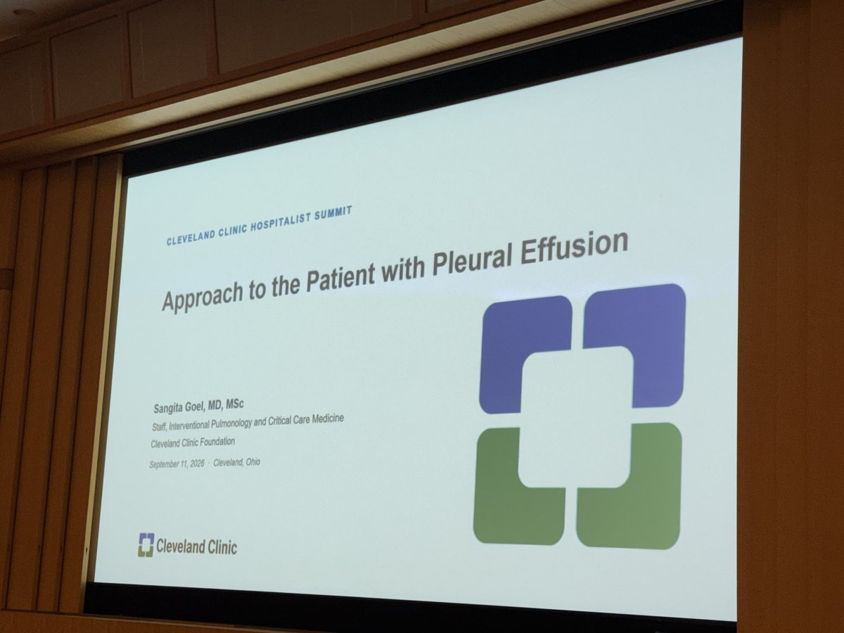 medpedshosp's tweet photo. Dr. @SangitaGoelMD presenting "Management of Pleural effusion" at #ccfhm26
@MoMohmandMD @whinnec https://t.co/hZn3o6T5cm