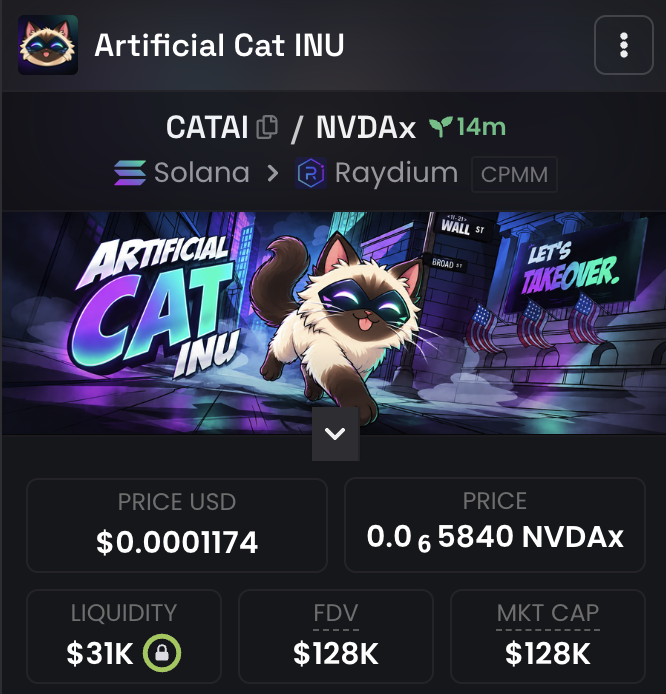 EdwardTWinz's tweet photo. Here comes the 1st Call ! Aped $CATAI on solana.

⚠️ Risk - Low risk
🤑 Potential - 100x

I had been waiting for 5 days to buy a obvious runner and looks like i finally found it .

Drop your wallets + RT +LIKE for free airdrop and check wallets in 30 mins !

ca- BGU4TfDLpV1JeJGXVgSbZkLSRxgAzcsQci1vEbaWJVcm