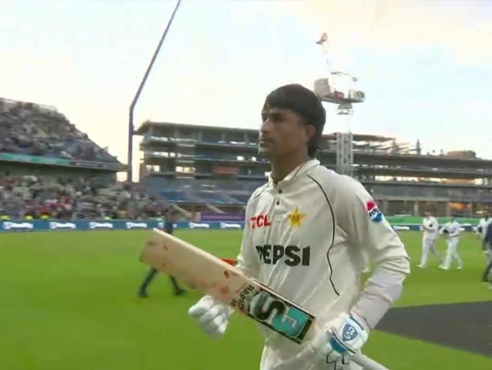 AkhtarHaral14's tweet photo. Razaullah, out stumped!! Dan Lawrence claims the wicket.
It has been a magnificent Test debut for Razaullah. He took 4 wickets with the ball in the first innings and scored a brilliant 81 runs with the bat.
.
.
#PAKvENG #ENGvPAK #WTC26 #pakistancricket https://t.co/Wg2yVXlosO