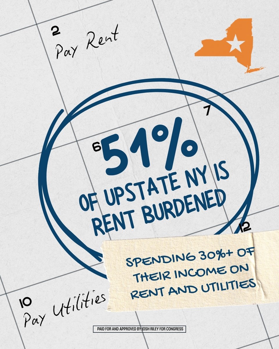 JoshRileyUE's tweet photo. Upstate families should be able to afford a home in the communities they love. I’m fighting to build more housing, bring down costs, and keep Wall Street from pricing out working families https://t.co/Zuoeq7AMIK