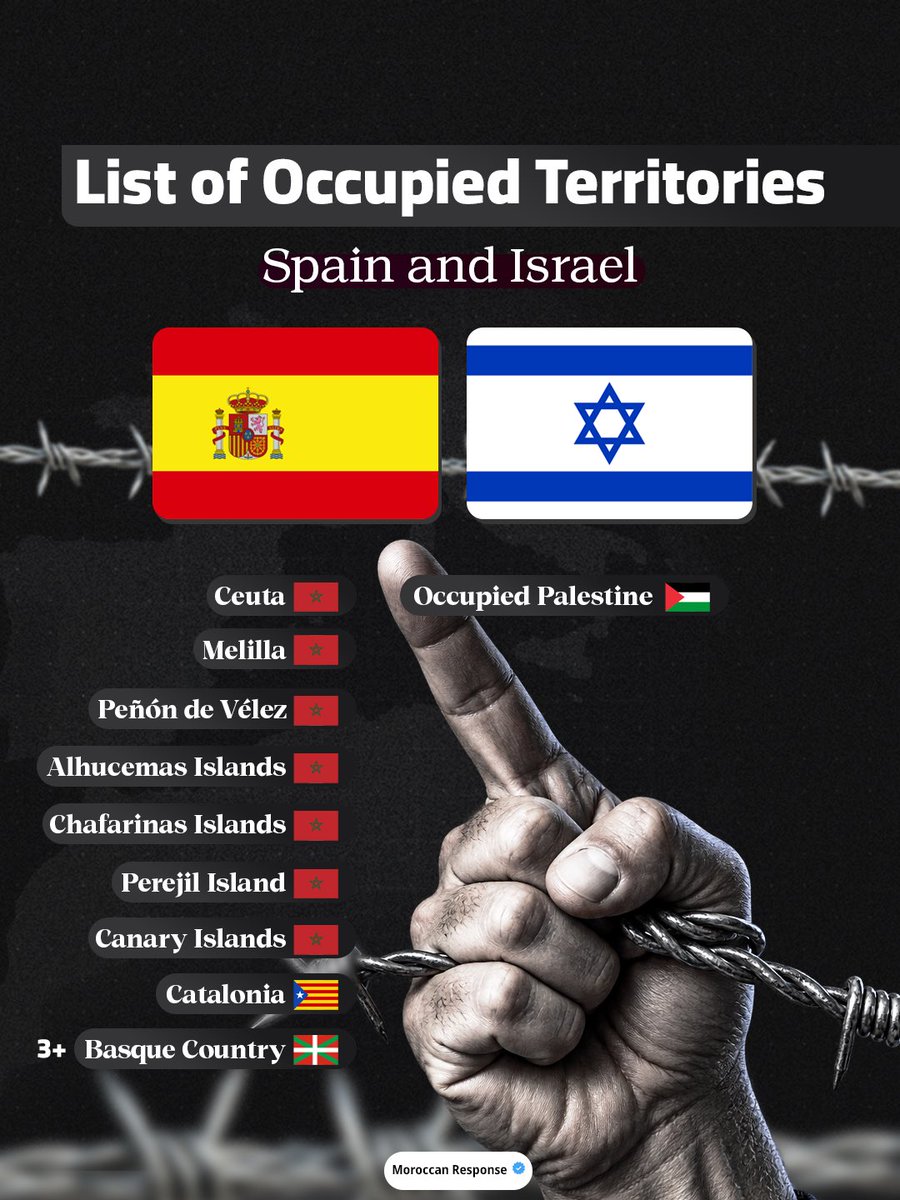 MoroccanResp's tweet photo. Condemning the occupation of Palestine does not absolve the continued occupation of Ceuta and Melilla. Principles are indivisible. https://t.co/DxEqPDlf73