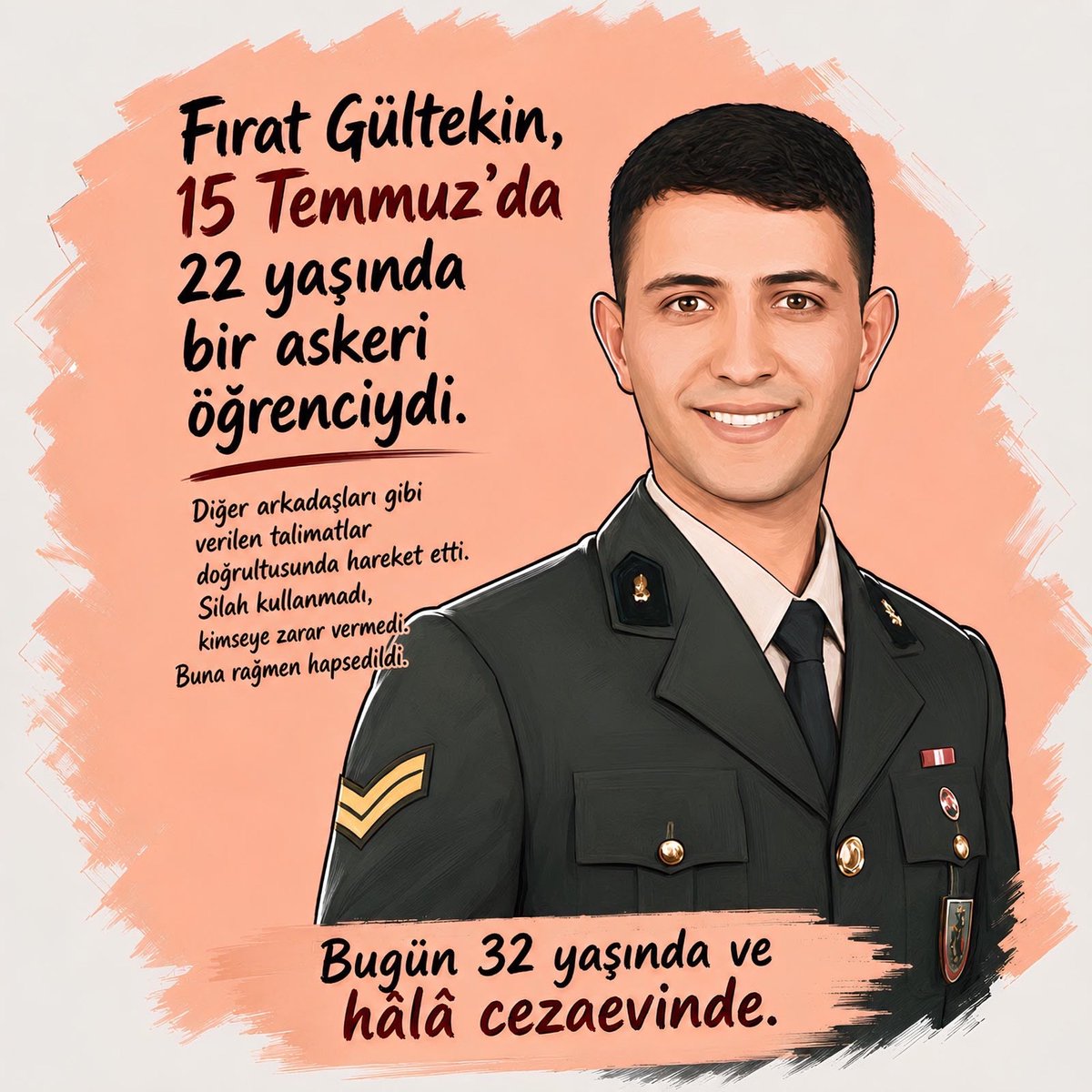 enisicelis's tweet photo. Emirle Genelkurmay'a götürülen Kursiyer Öğrenci Süleyman Polat,ateş altında kaldı.Sabah polise sığındı ancak o günden beri cezaevinde.
​Eğitim kampındayken köprüye götürülen Harbiyeli Ahmet Bayram, silah kullanmadığı ve eyleme karışmadığı halde müebbet aldı AskeriÖğrenciye Adalet https://t.co/FETPr9rcuG
