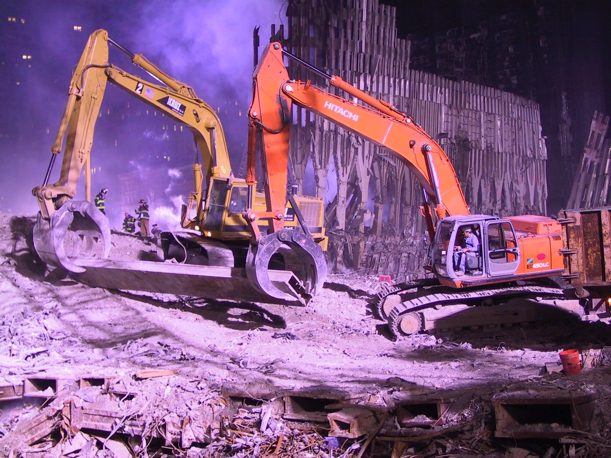 texheavy's tweet photo. 1.8 million tons of debris were cleared from Ground Zero in just eight months.

We remember the nearly 3,000 victims, the first responders who ran toward danger, and the 1000s of ironworkers, operators, truck drivers, and laborers who stayed to search, clear, and rebuild.

We must never forget 9/11