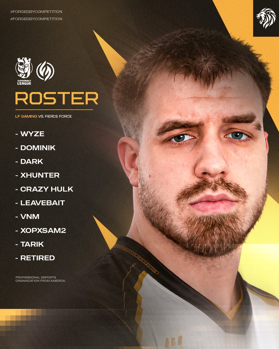 LIONOFMIGHT's tweet photo. 🏜️ Starting Roster 🏜️

🆚 @FierceForceOP 
▫️ @CR_Supremacy 
⏱️ 11 PM CEST | • 3 PM MXT
🎯 Victory or die.

🦁 - ▪️@Wyzeeeee
🦁 - ▪️@DOoOM_cr
🦁 - ▪️@dark__cr
🦁 - ▪️@XHUNTERCR
🦁 - ▪️@Crazy_hulkk_
🦁 - ▪️@LeaveBait
🦁 - ▪️@Venom_CR1
🦁 - ▪️@xopxsam2

Flee.

#ForgedByCompetition https://t.co/4KTNy3QU89